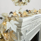 6 FT Realistic Fall Garland with Lights Timer Function Fall Leaves Maple Garland with Berries Pine Cones Autumn Automatic Fall Decorations for Home Mantle Fireplace Porch Table Decor - Image 6