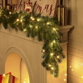 Alupssuc 2PCS 9FT Pre-Lit Christmas Garland, Lighted Norfolk Pine Garland by Alupssuc