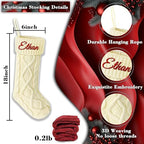 Personalized Christmas Stockings 9 Pack, Custom Christmas Stockings with Names, 18” Large Knitted Xmas Stocking for Family Kids, Fireplace Hanging Holiday Christmas Party Decoration - Image 3