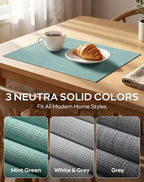 Woven Vinyl Placemats Set of 24, Mint Green - Image 6