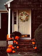 Fall Wreath for Front Door Artificial Peonies Autumn Winter Wreaths for Front Door Outside Wall Or Window Décor (Brown) - Image 3