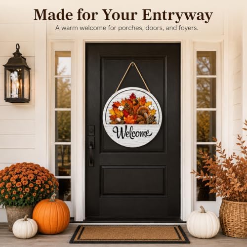 Interchangeable Door Sign, 12 In Wooden Welcome Sign for Front Door (2 Set * 12Pcs) - Image 5