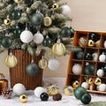 Lunmon 72 Pcs Christmas Ball Ornaments Emerald Green Gold White Xmas Bulbs by Lunmon