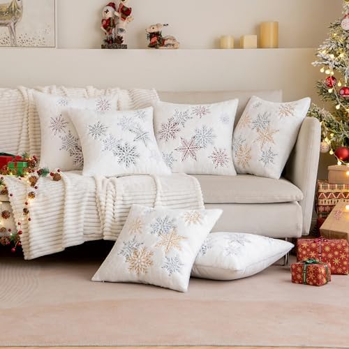 MIULEE Christmas Throw Pillow Covers Pack of 2 20×20 Inch, Green - Image 4