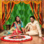 15x8ft India Pooja Backdrop Puja Ganpati Green Banana Leaf Mehndi Festival Photography Background Diwali Hindu Wedding Party Banner Decorations Photo Studio Props - Image 4