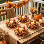 6 PCS Fall Wreaths for Cabinet Artificial Mini Autumn Wreath for Front Door - Image 6