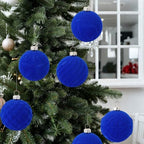 Garvee 25 Pcs Christmas Ball Ornaments, 2.36 in Blue Velvet Flocked Xmas Holiday Ball Set, Shatterproof & Lightweight Plastic Christmas Decorations for Trees Parties - Image 6