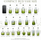 Petal Petite Small Green Glass Bud Vase Set of 18 for Wedding Centerpieces - Image 3