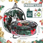 Shappy 14 Pieces Wreath Storage Bags 30 Inch Dual Zippers,Clear, Black - Image 2