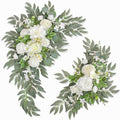 Wedding Welcome Signs Floral(Pack of 2)，Wedding Arch Flowers for Wedding Decorations and Reception Backdrop Decoration (New White) by BMQDSM