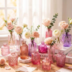 Yaomiao 30 Pcs Glass Bud Vases Centerpieces, Pink Purple Red Series - Image 6