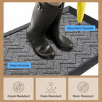 GORILLA GRIP WeatherMAX Door Mat, Indoor Outdoor Use, 35x23, Silver Chevron - Image 5