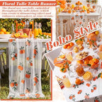 Mindsoft 3 Pcs Orange Cuties Table Runner, 10ft Tablecloth Little Cuties Baby Shower Decorations Gauze Embroidery Tulle Lace Runner Orange Fruit Decor for Table Wedding Birthday Bridal Baby Shower - Image 3