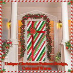 Preboun 12 Pcs Christmas Door Cover Decoration Santa Gift Box Theme House Cover for Front Door 78 x 35 Inches Christmas Outdoor Sign for Home Wall Indoor Party Decorations - Image 6
