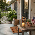 12.3" Outdoor Decorative Lanterns, Metal Candle Lanterns, Farmhouse Lantern Decor, Antique Gold Iron Lantern Candle Holders for Fireplace Mantel, Table Centerpiece,Home Decor - Image 3