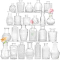 Bud Vases - in Bulk 24,Vintage Small Glass Bud Vases for Flowers, Clear Crystal Mini Glasses in Bulk, Small Flower Design for Centerpieces Wedding Decorations Home Flower Party Decor by Unknown