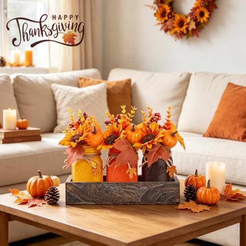 Fall Thanksgiving Table Decor, Farmhouse Centerpieces for Tables - Image 3