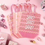 Wesnoy 48 Pcs Large Christmas Pink Gift Bag Bulk with Handle Candy Bag - Image 3