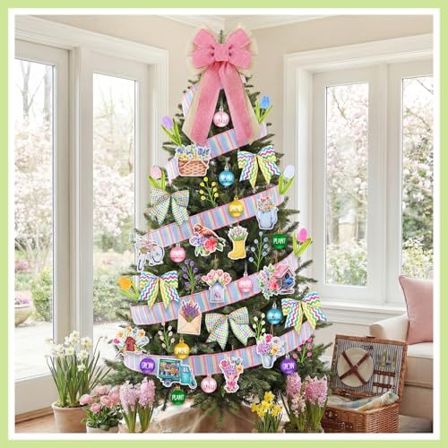 Halfchet 43 Pcs Spring Tree Decorations Spring Hanging Ball Ornaments for Small Tree Colorful Hanging Ornaments Decoration for Home Spring's Party Holiday Supplies - Image 6