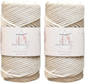 Makromecity 2 Skeins Polyester Macrame Cord 3mm x 131 Yards (394 Feet) Polypropylene Ecru Cord for Crochet, Crafts, Wall Hangings, Bags, Underplate, Rug by Makromecity