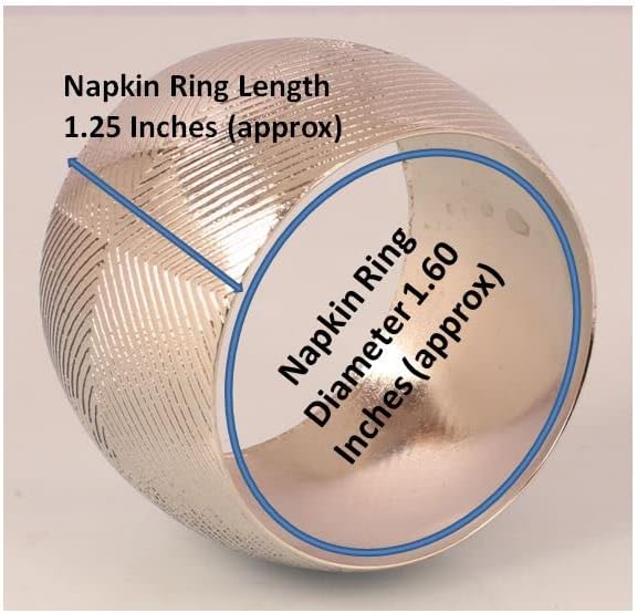 Brass Base Decorative Table Napkin Rings, Silver Tone, Set of 6 - Image 5