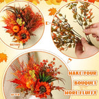 Funnymoom Fall Cornucopia Centerpiece Set with Leaves Pumpkin,Elegant - Image 4