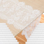 cobee 20 Pcs White Lace Table Runners, 14 x 120 Inch Rustic Embroidered Boho Table Runner Vintage Floral Wedding Decoration for Bridal Shower Vintage Party Decor by Unknown