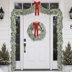4Pcs Christmas Snow Norfolk Pine Garland,6Ft Artificial White Frost Garland - Image 5