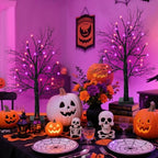 Halloween Decorations Indoor-2 Pack 24 Inch Lighted Black Halloween Tree - Image 6
