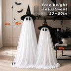 2Packs Halloween Decorations Outdoor,Halloweens Party Decoration Indoor,59in Spooky Ghost with Remote Control String Lights,Halloween-Ghost Lights for Porches Yards Gardens Lawn - Image 5