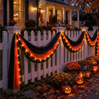 Tegeme 2 Pack 20 x 1.6 ft Lighted Halloween Outdoor Bunting, Black Orange - Image 4