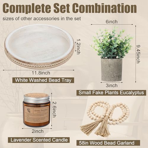 Novabright 6 Pcs Farmhouse Lantern Decor Set Candle Lanterns Vintage Roof - Image 3
