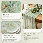3 Pcs Floral Table Runner 10ft Embroidery Soft Flower Tulle - Image 4