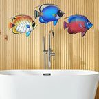 John's Studio Metal Fish Sea Wall Decor Outdoor Garden Hanging Art Sculptures Home Ocean Theme Decorations for Kitchen Bathroom and Pool - 3 PCS - Image 7