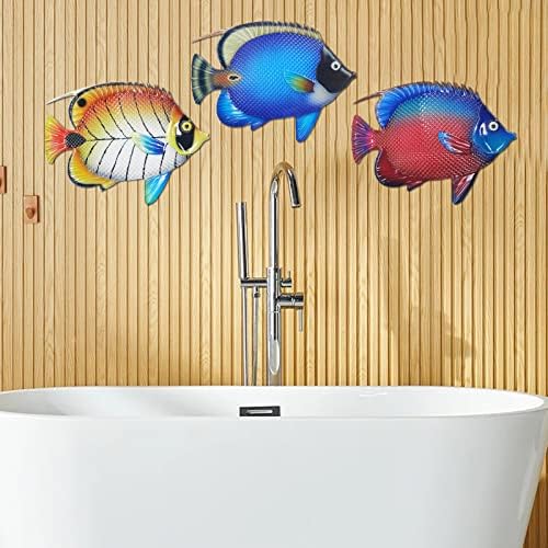 John's Studio Metal Fish Sea Wall Decor Outdoor Garden Hanging Art Sculptures Home Ocean Theme Decorations for Kitchen Bathroom and Pool - 3 PCS - Image 7