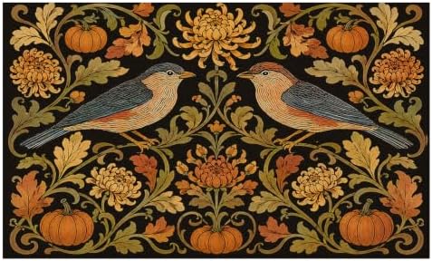 Fall Bird Pumpkin Faux Coco Coir Doormat Door Mat 17x30 Inch by Unknown