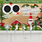 Christmas Stocking Holders for Mantel Set of 4, Non-Slip Adjustable Mantle Stocking Holders, Snowflake Snowman Reindeer Pine Tree Fireplace Stocking Hangers Set for Party Christmas Decorations - Image 3