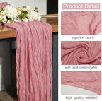 16 Pack Dusty Rose Cheesecloth Table Runner 10FT, Boho Gauze Cheese Cloth Table Runner Long Rustic Sheer Dusty Pink Table Runners for Wedding Bridal Baby Shower Birthday Party Table Decorations - Image 3
