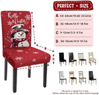 Christmas Chair Covers Set of 6 Snowman Xmas Tree Stretch Parsons Slipcover - Image 3
