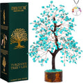 Turquoise Tree for Living Space - Well-Being Home & Office Décor | Handmade Bonsai for Protection, Healing & Communication as Symbol of Truth for Mom & Dad by ZENFULSTONE