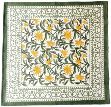 ATOSII Tropical Summer 100% Cotton Cloth Napkins, Handblock Print Designer Soft Durable Table Linen, Perfect for Dinners, Weddings, Cocktail, Parties I 20 X 20 Inches I Set of 4 I by ATOSII
