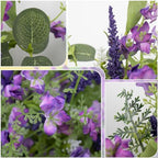 LLZLL Purple Spring Wreaths for Front Door 22 Inch Summer Wreath Artificial Violet Lavender Wreath with Eucalyptus Leaf for Spring Easter Home Decorations - Image 5
