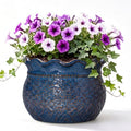 12 Inch Plant Pot, Ceramic Flower Pots Indoor, Retro Blue by Fivepot