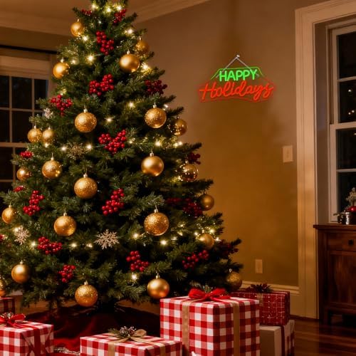 Horseneon Red Happy Holidays Neon Sign Merry Christmas Neon Sign for Party - Image 7