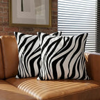 TOMWISH Black and White Zebra Print Throw Pillow Covers 24x24 in Sets of 2 - Image 3