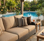 Outdoor/Indoor Sunbrella Throw Pillow Cover Only Square Set of 2 Pieces 24 inch x 24 inch Capitol Espresso Stripe - Insert Not Included, Brown - Image 4