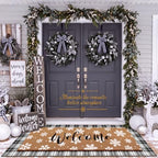 Tinideya 2 Pcs Large Winter Layered Doormat Snowflake Front Door Mat by Tinideya