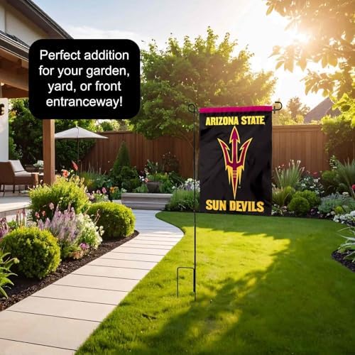 Arizona State Sun Devils Black Garden Flag with Pole Stand Holder - Image 4