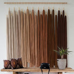 Macrame Wall Hanging Large Yarn Fiber Art Handmade Beaded Tassel 39"W*45"L - Image 5