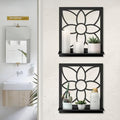 Flower Candle Wall Sconce, Retro Bathroom Wall Decor, Black Minimalism Wall Art for Living Room Bedroom Bathroom (2 Pack 11.8 x 13 in) by Sokurdeg